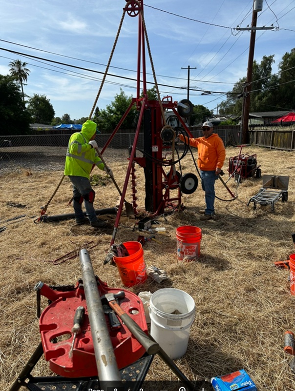 Geotechnical drilling equipment on site