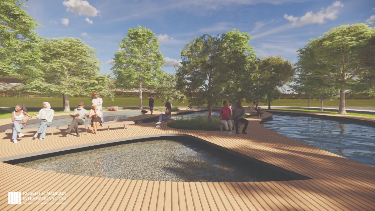 Legacy Building Exterior Night Rendering