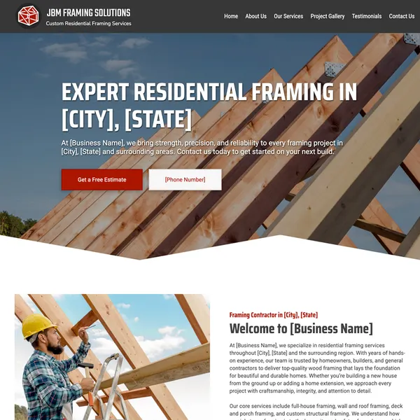 Contractor website example