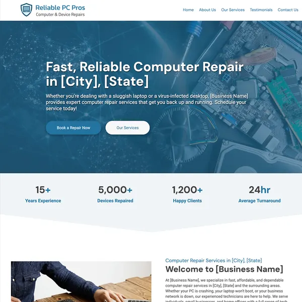 Computer Repair website example