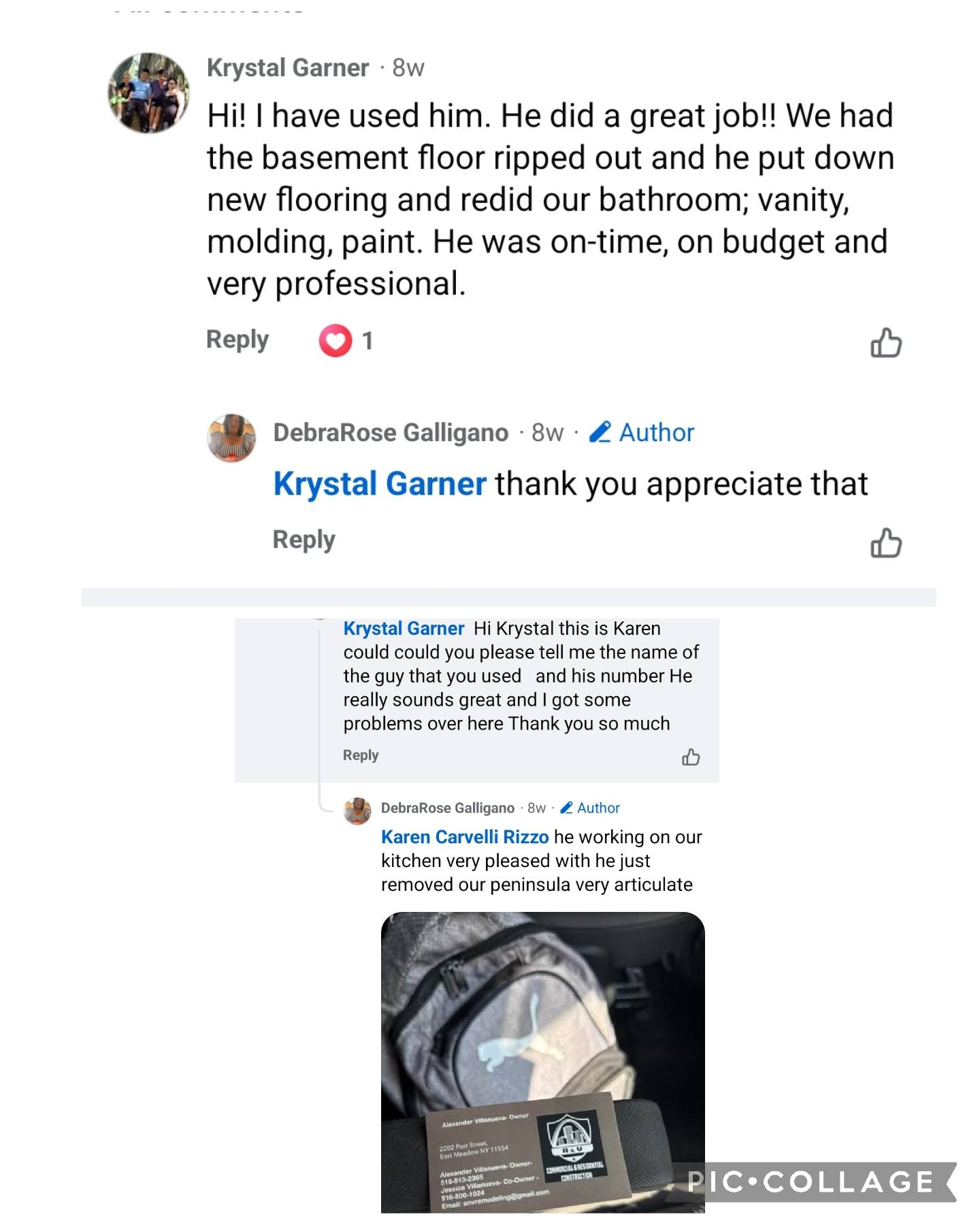 ANV Remodeling client review screenshot