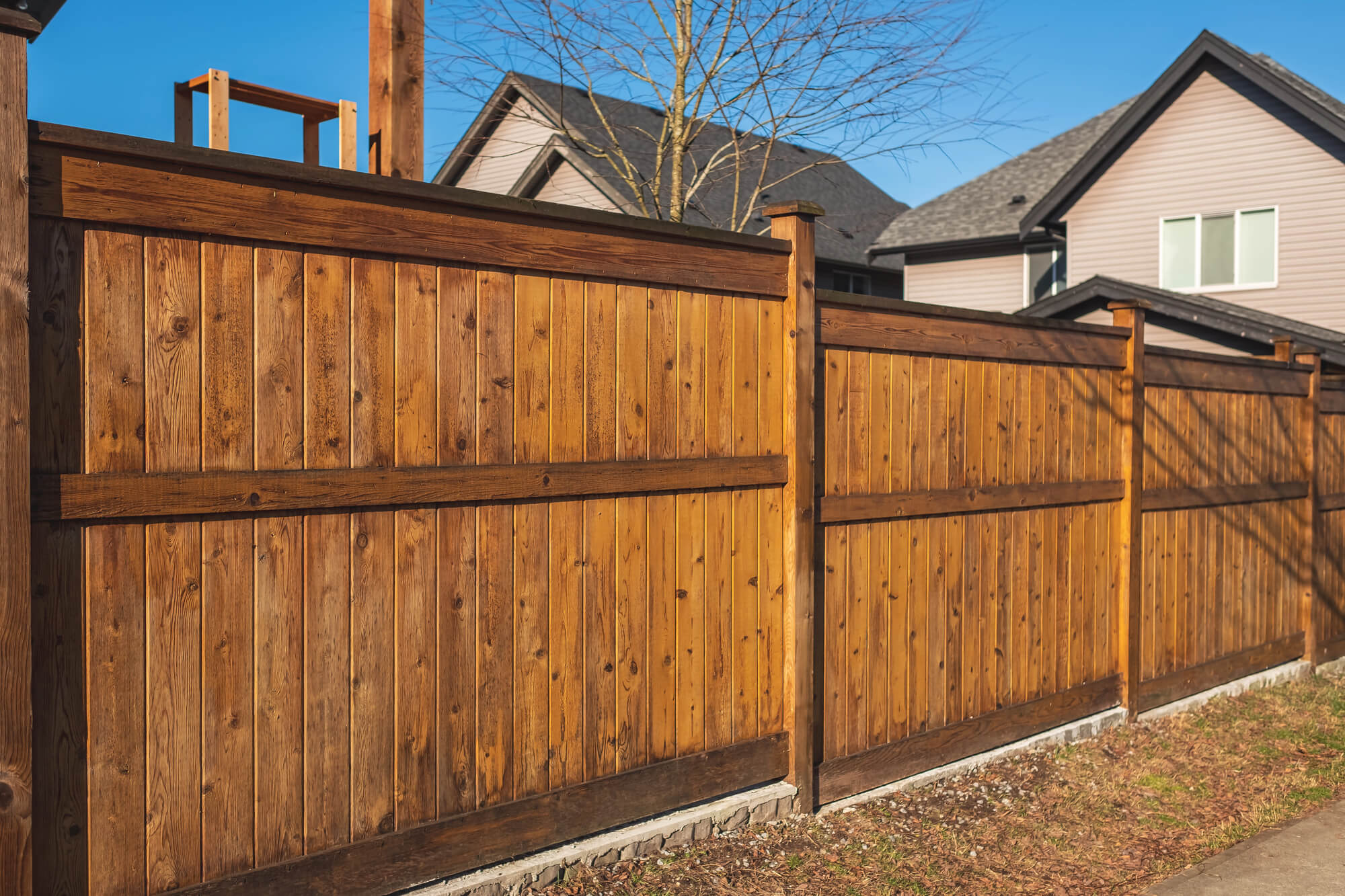 Wood fence construction by RDZ Landscape Evolution