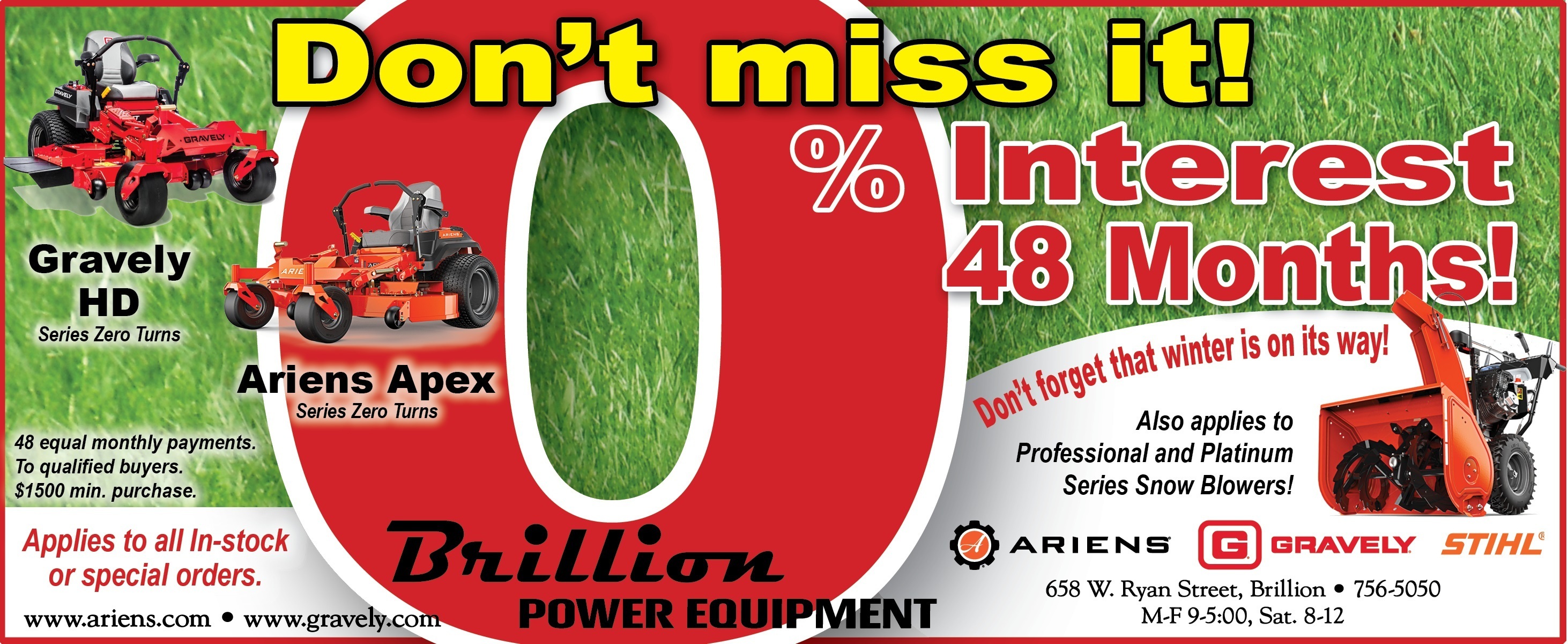 to Brillion Power Equipment in Brillion, WI