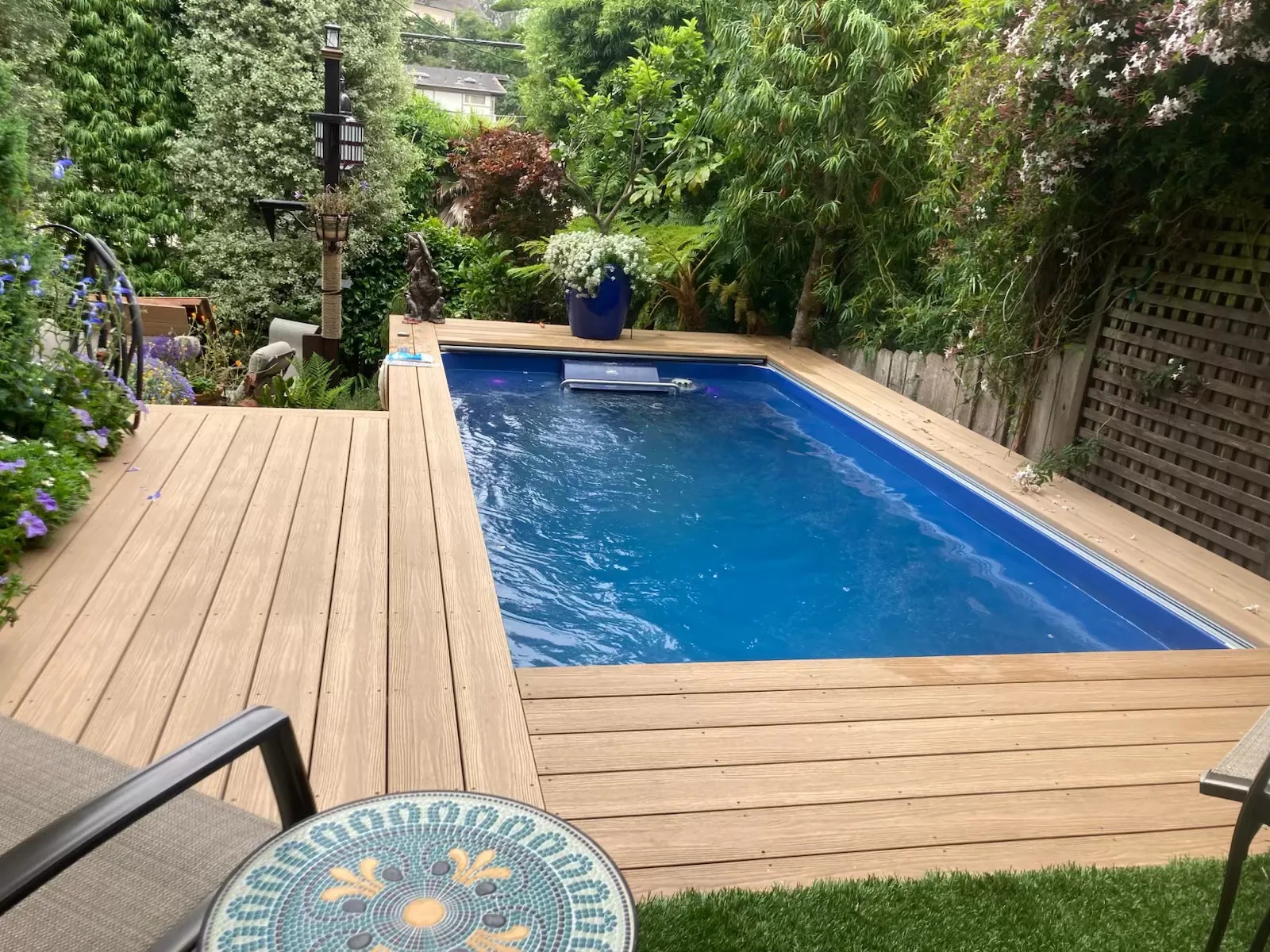 Modern pool integrated into landscape