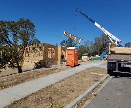 Pascale Place Napa framing crane installation