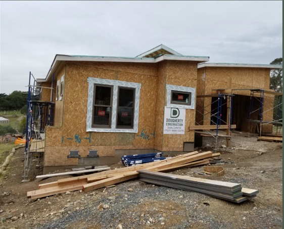 Pascale Place Napa framing progress side elevation