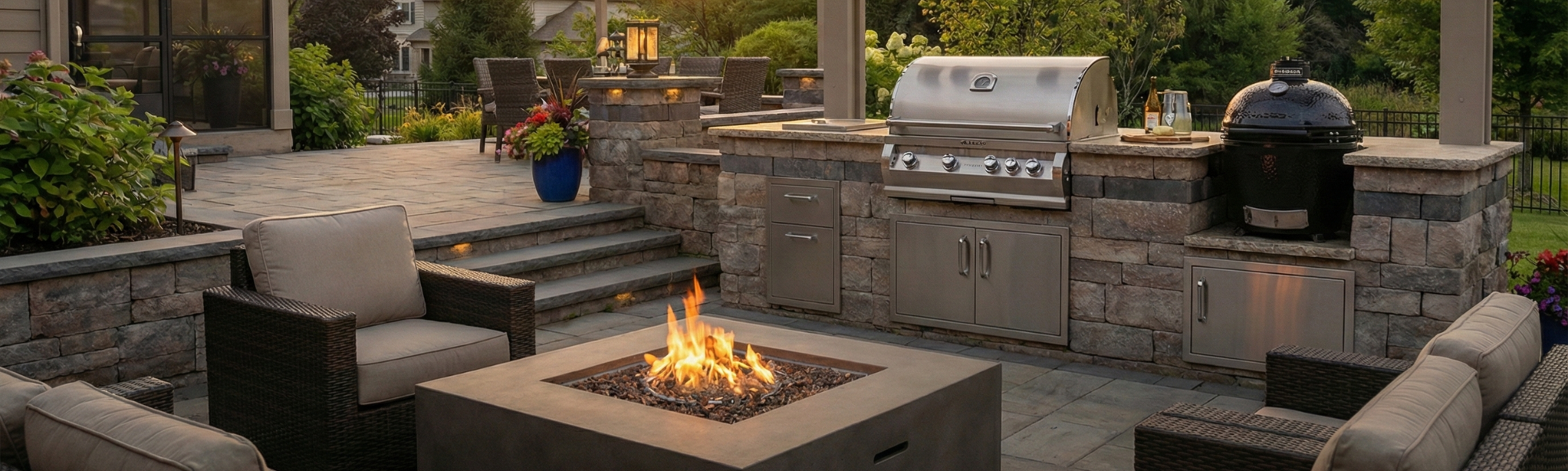 Premium gas grills on a patio from Clark Propane Plus in Central Kentucky