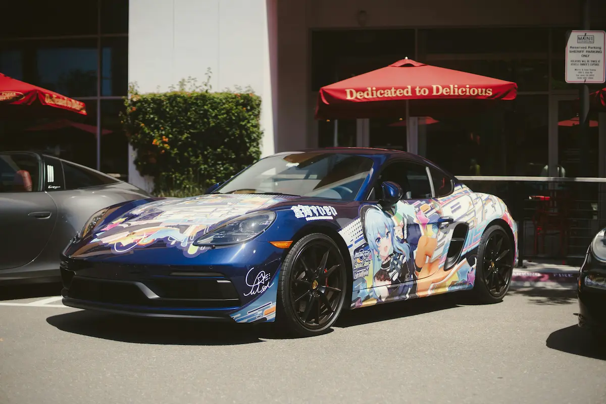 Professionally wrapped vehicle with a striking custom vinyl wrap finish representing the high-quality vehicle wrap installation and custom graphics work that a skilled vinyl wrap shop delivers